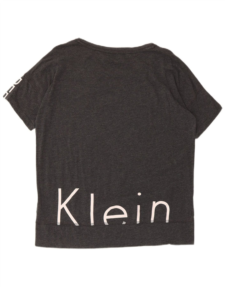 Calvin Klein Womens Performance Graphic T-Shirt Top UK 14 Medium Grey