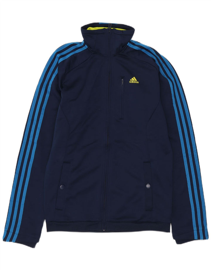 Adidas Mens Climalite Tracksuit Top Jacket Small Navy Blue Polyester