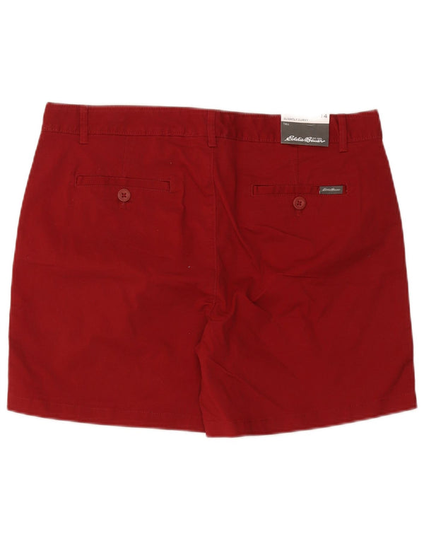 Pantaloncini chino leggermente curvy da donna Eddie Bauer US 14 XL W38 cotone rosso