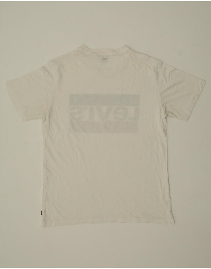 LEVI'S Mens Graphic T-Shirt Top Small White Vintage Levi's and Second-Hand Levi's from Messina Hembry 