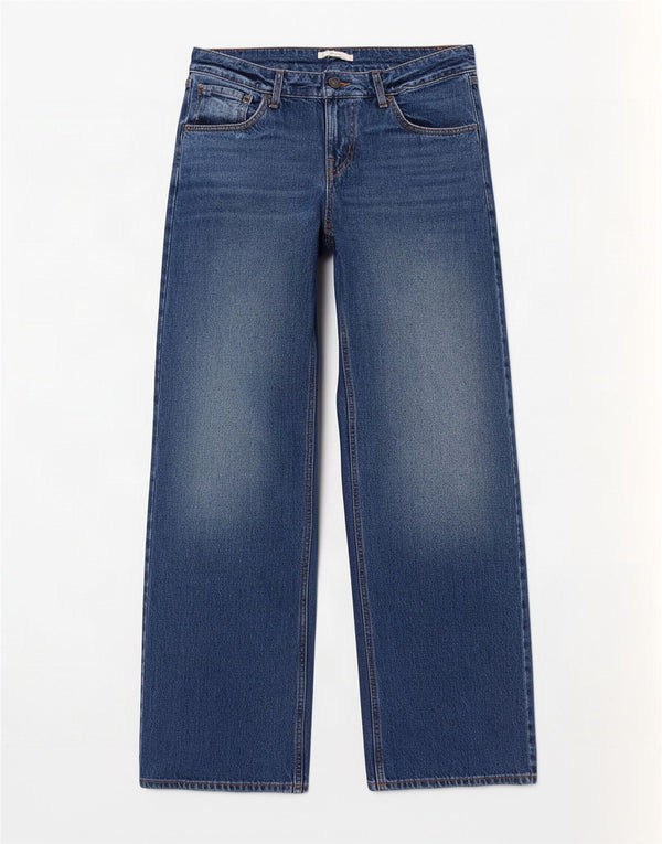 Levi's Damen Super Low Wide Leg Jeans W31 L34 Blaue Baumwolle