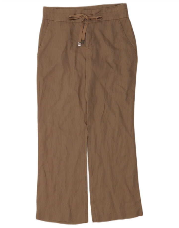 Zara Womens Straight Trousers Medium W28 L29 Beige Linen