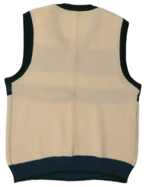 Vintage Womens Vest Tank Top IT 48 XL White Colourblock