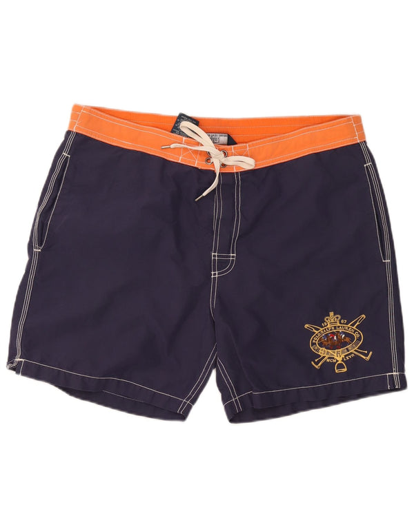 Polo Ralph Lauren Bañador con estampado gráfico para hombre en bloques de color azul marino mediano