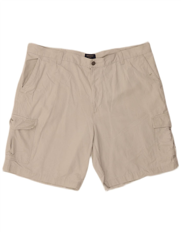Dockers Mens Khakis Cargo Shorts W42 2XL Beige Cotton