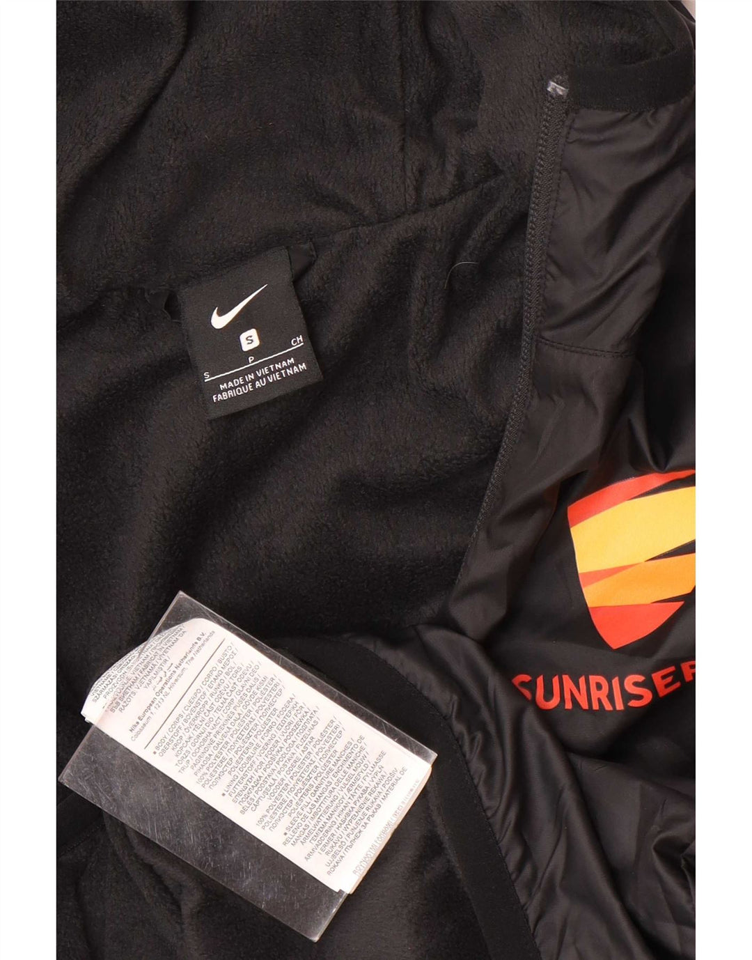 Giacca a vento con cappuccio grafico Nike da uomo UK 36 Small Nero Poliestere