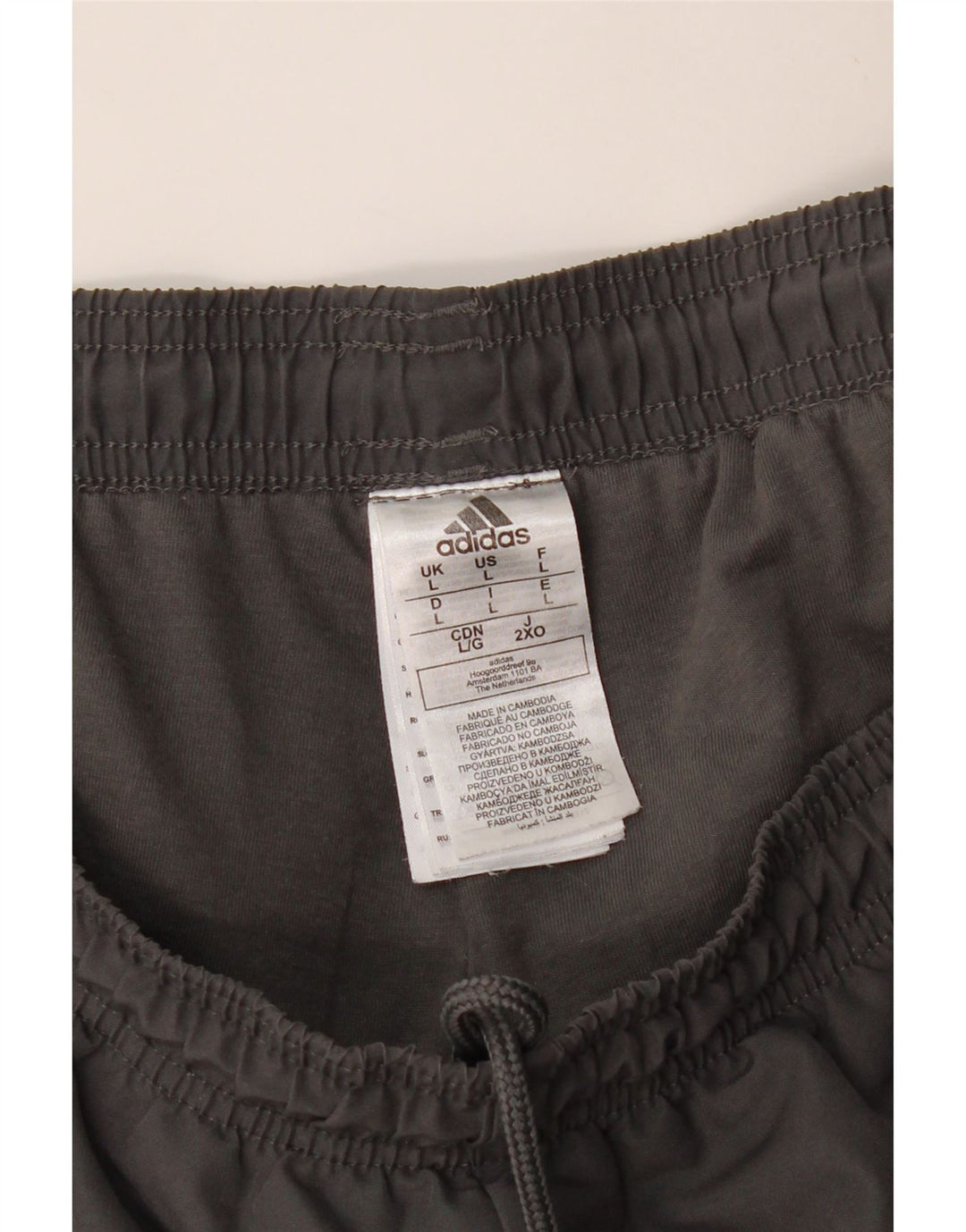 ADIDAS Mens Tracksuit Trousers Joggers Large Grey Polyester