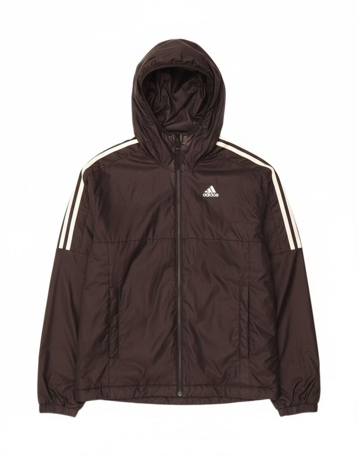 ADIDAS Mens Hooded Rain Jacket UK 36 Small Black Polyester
