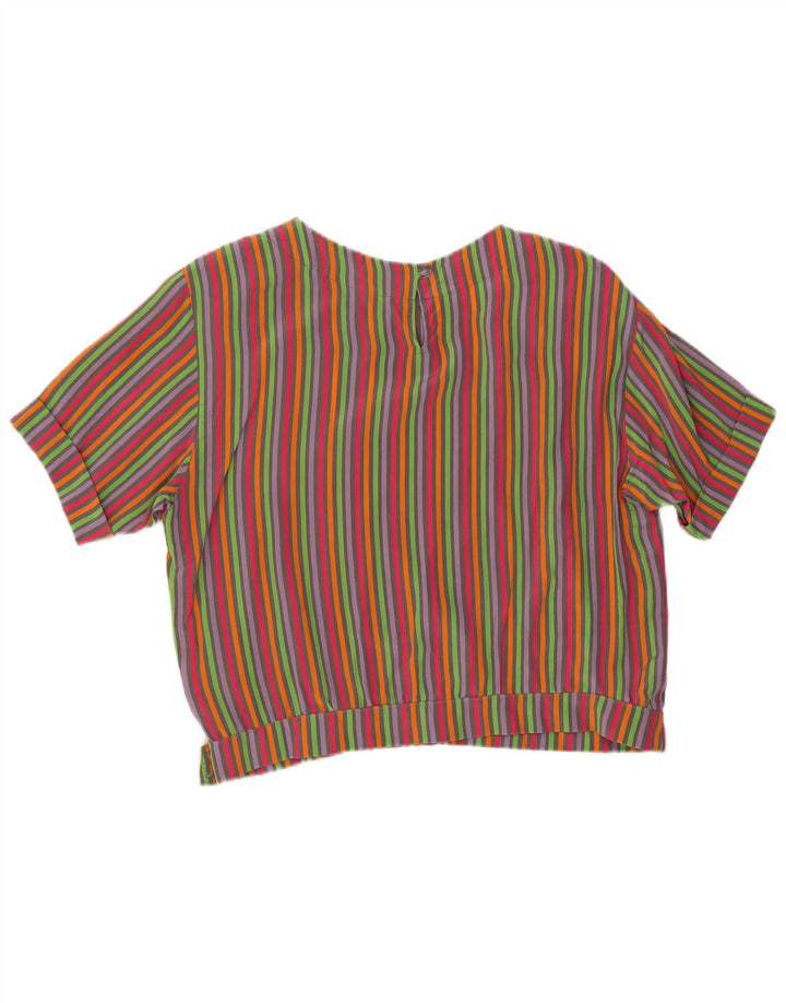 Marina Rinaldi Womens Crop Blouse Top Size 21 Medium Multicoloured Striped