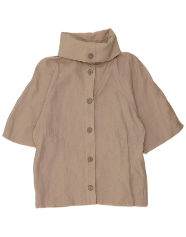 Blusa vintage para mujer IT 44 Lino gris medio