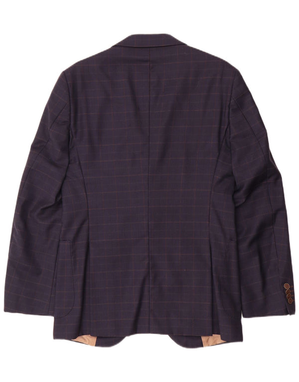 Tommy Hilfiger Mens Tailored Blazer Jacket IT 46 Small Navy Blue Check