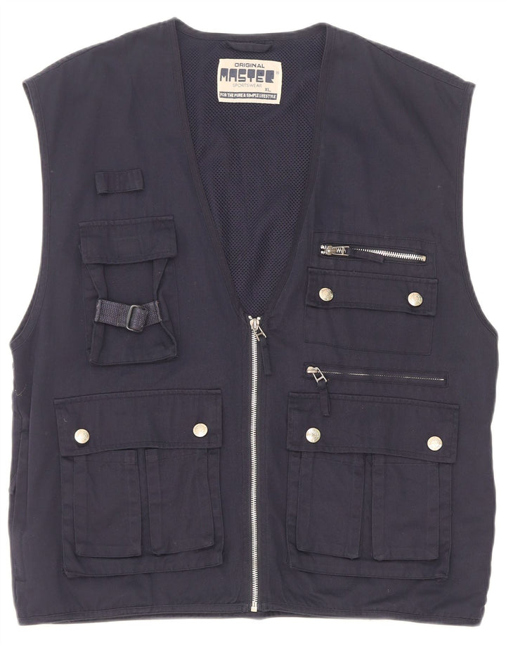 Master Mens Utility Gilet UK 42 XL Poliéster azul marino