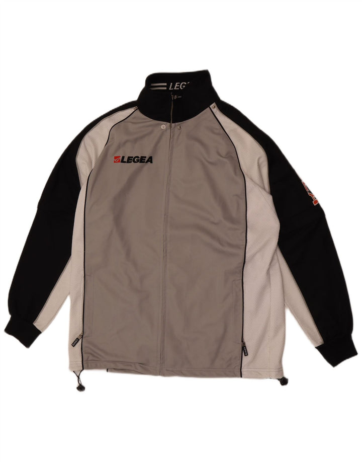 Legea Mens Graphic Tracksuit Top Jacket Medium Grey Colourblock Polyester