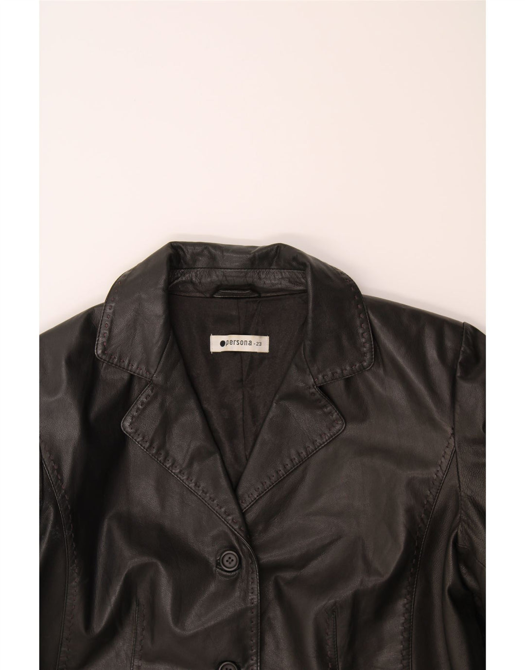PERSONA Womens Leather Jacket Size 23 Medium Black Leather Vintage Persona and Second-Hand Persona from Messina Hembry 