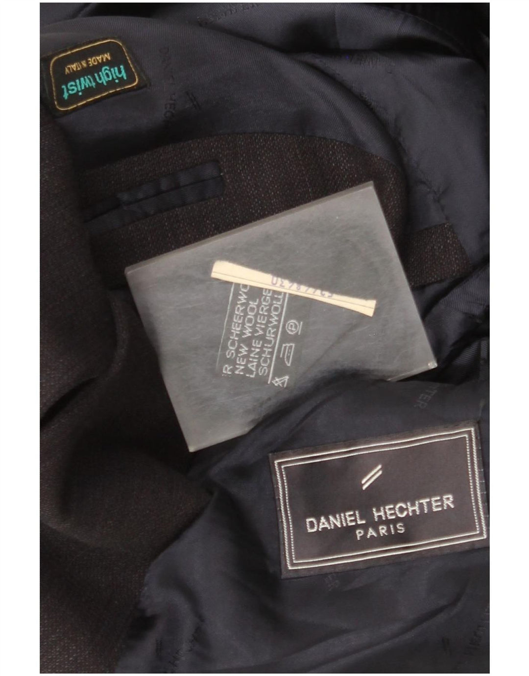 Giacca blazer da uomo a 3 bottoni Daniel Hechter UK 40 grande lana vergine blu navy