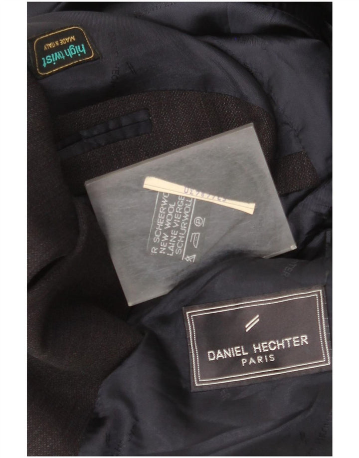 Giacca blazer da uomo a 3 bottoni Daniel Hechter UK 40 grande lana vergine blu navy