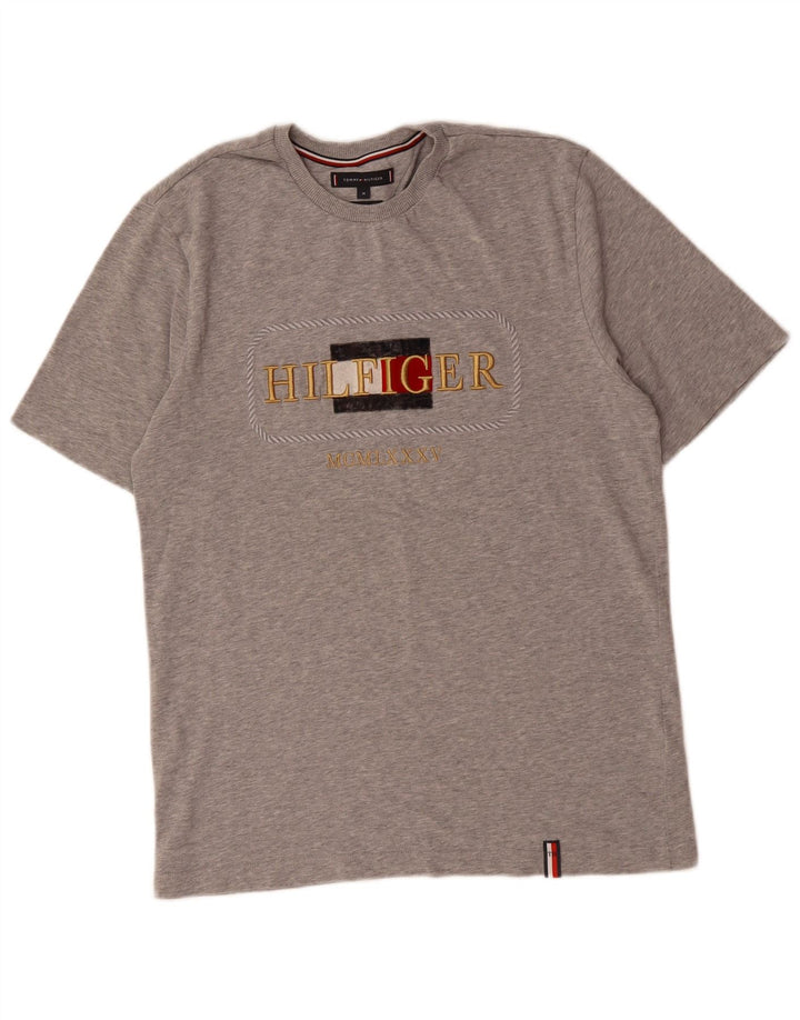 Tommy Hilfiger Mens Graphic T-Shirt Top Medium Grey Cotton