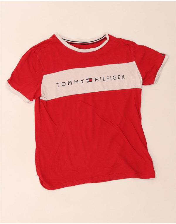 Tricou grafic Tommy Hilfiger pentru bărbați Top mic, roșu, bumbac color bloc