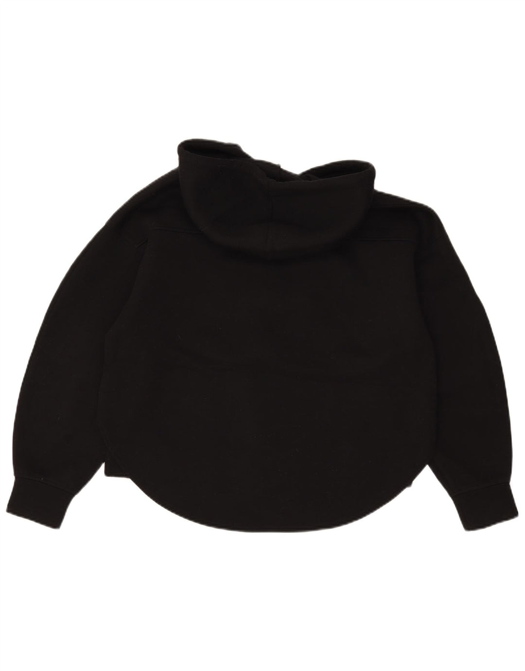 Maglione con cappuccio e zip oversize da donna Zara UK 10 piccolo poliestere nero