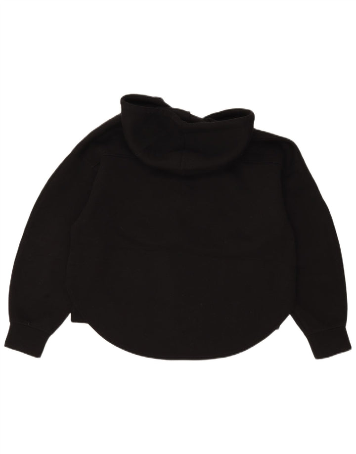 Maglione con cappuccio e zip oversize da donna Zara UK 10 piccolo poliestere nero