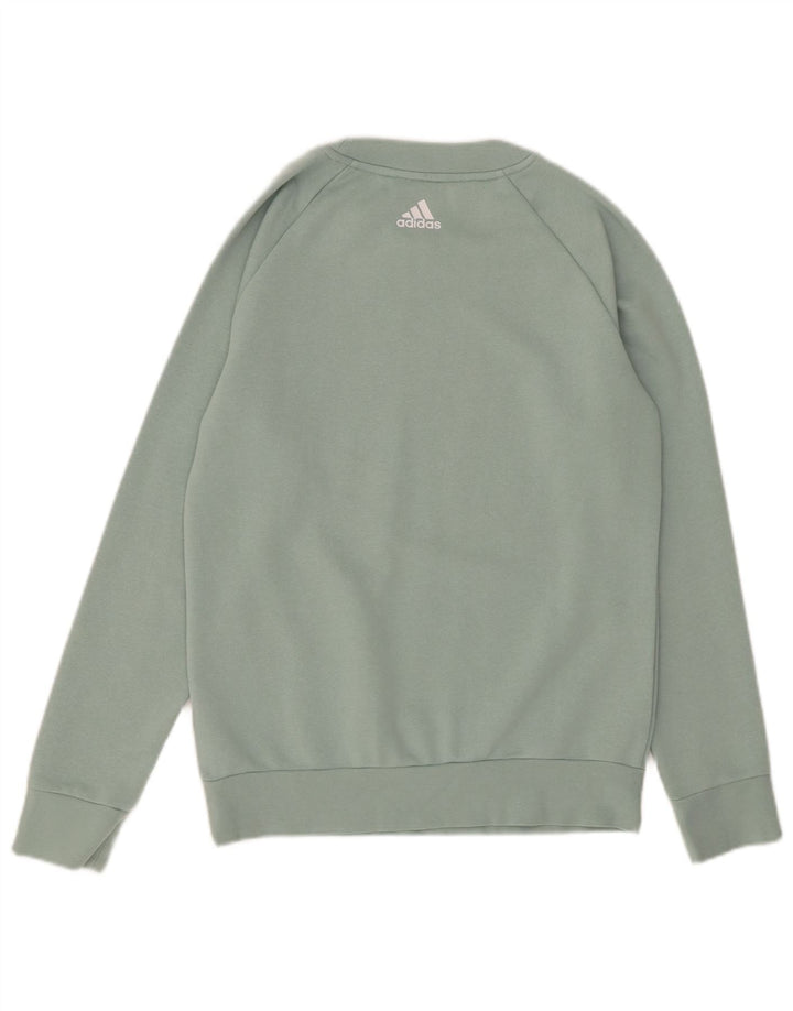 Adidas Womens Graphic Sweatshirt Jumper UK 14 Medium Green