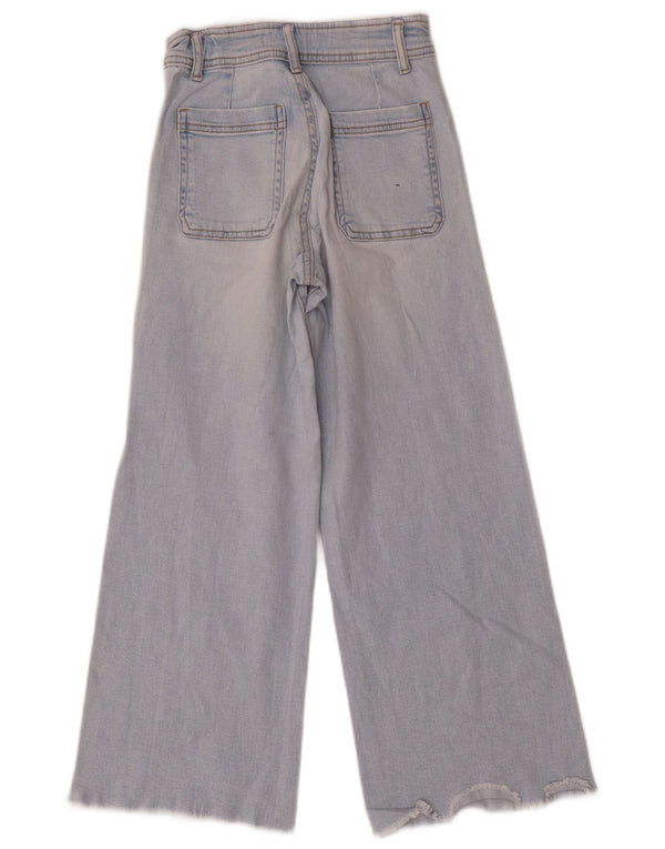 Zara Jeans de perna larga para meninas 9-10 anos W22 L25 Azul