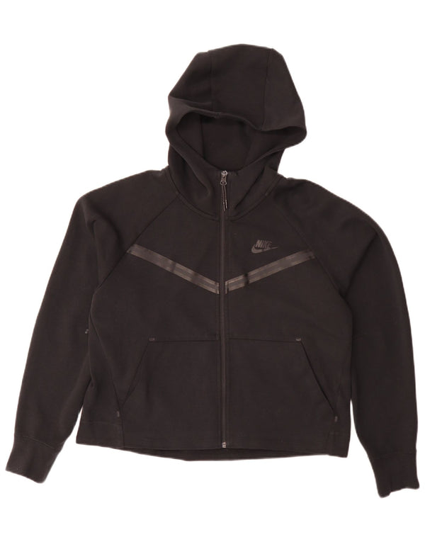 Nike Pull à capuche zippé surdimensionné pour femme UK 10 Petit Noir