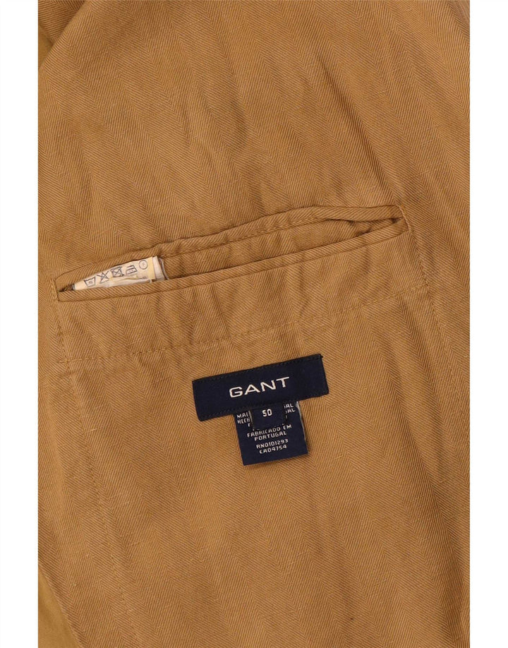 Gant Mens 2 Button Blazer Jacket IT 50 Large Brown Linen