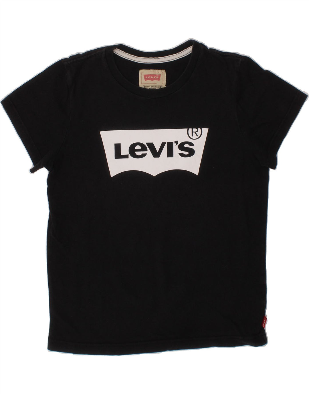 LEVI'S Boys Graphic T-Shirt Top 11-12 Years Black Vintage Levi's and Second-Hand Levi's from Messina Hembry 