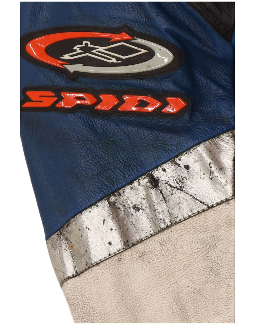 Spidi Mens Leather Racer Jacket IT 54 Large Black Colourblock Leather