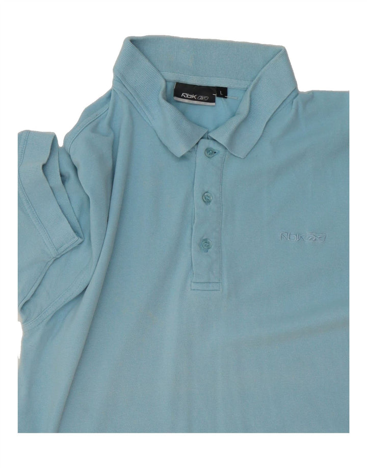 REEBOK Herre poloshirt Stor blå bomuld