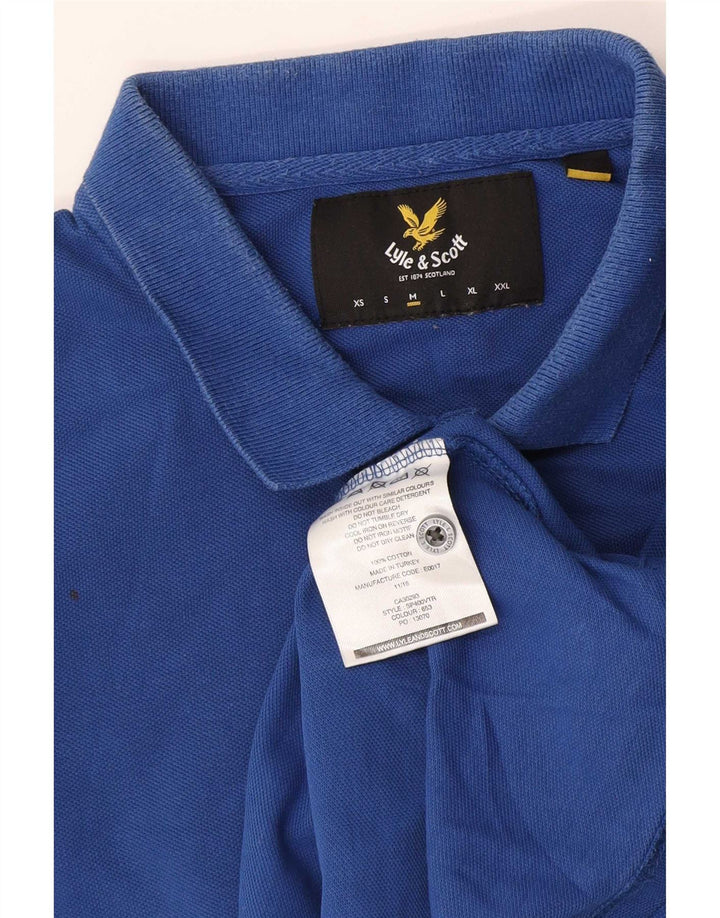 Lyle & Scott Mens Polo Shirt Medium Blue Cotton