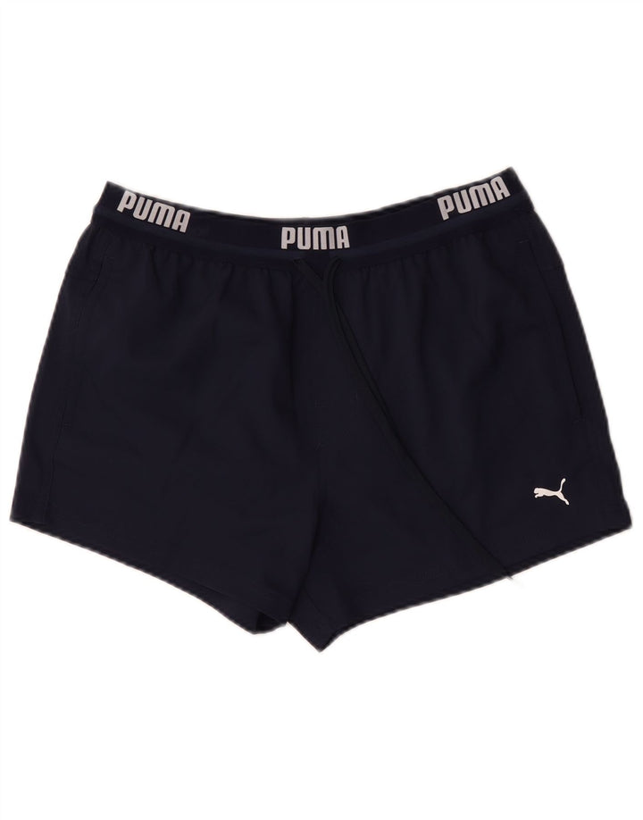 Puma Mens Graphic Sport Shorts Medium Navy Blue Polyester