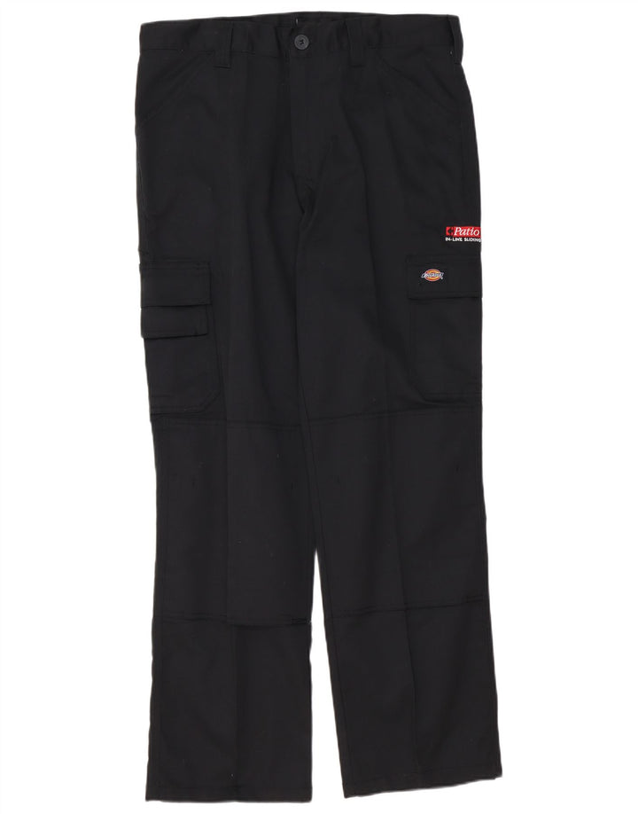 Dickies Mens Straight Cargo Trousers W34 L31 Black Polyester