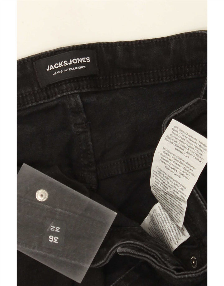 Jack & Jones Mens Slim Jeans W36 L32 Black Cotton