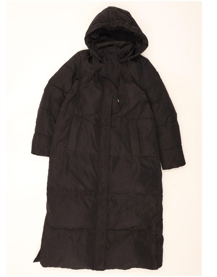 Cappotto imbottito oversize con cappuccio da donna Zara UK 14 poliestere nero medio