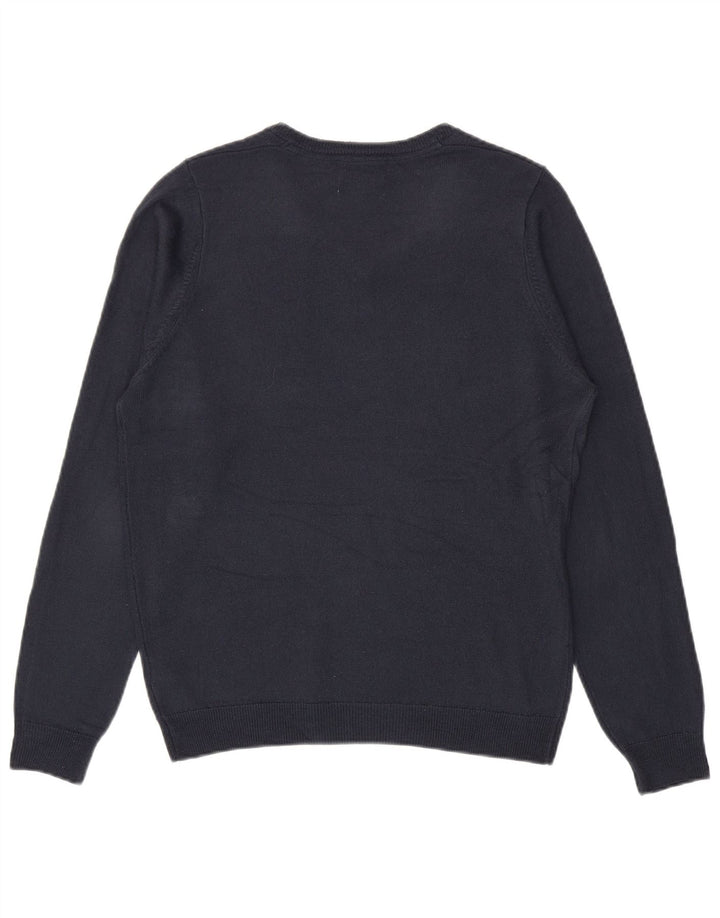 Marks & Spencer Mens V-Neck Jumper Sweater Medium Navy Blue Acrylic