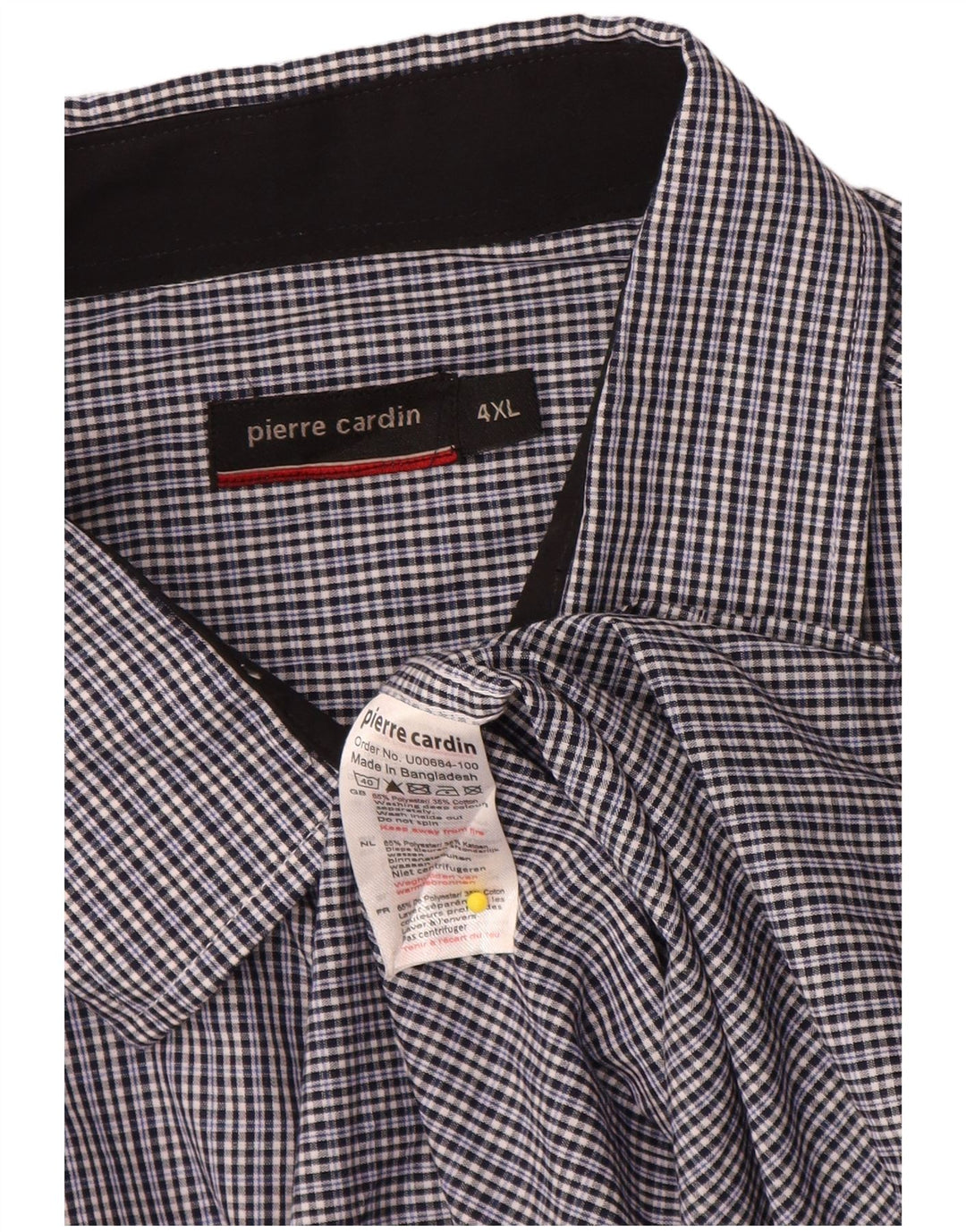 Koszula męska PIERRE CARDIN 4XL, granatowa, poliester w kratkę