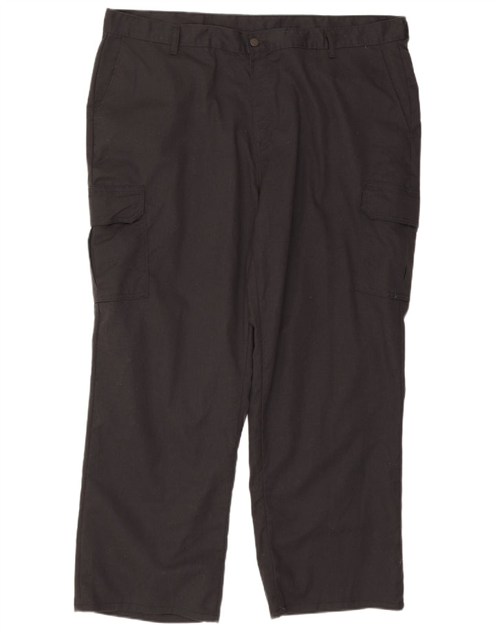 DICKIES Mens Straight Cargo Trousers W42 L30 Black Polyester