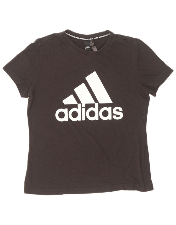 Adidas Damen Graphic T-Shirt Top UK 16/18 Large Schwarz