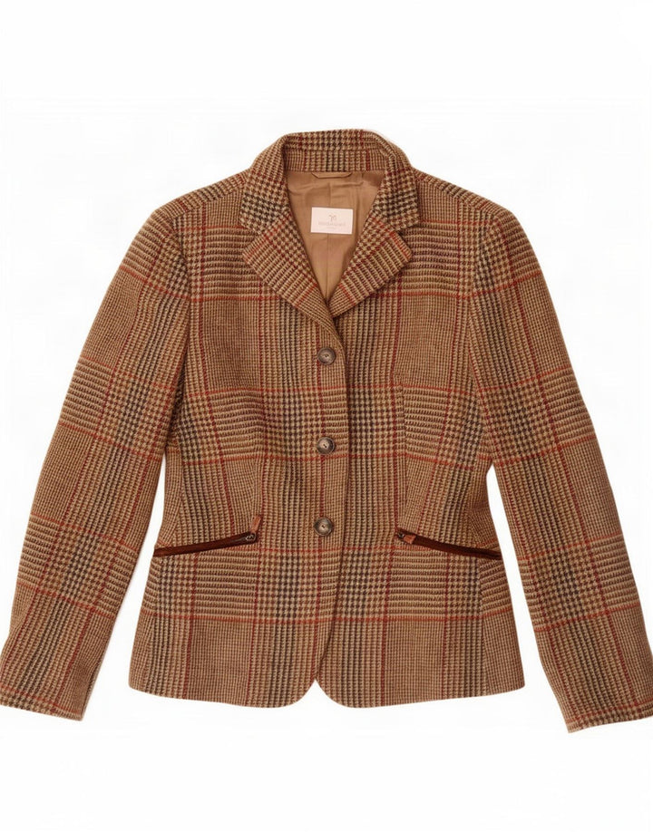 Norton Wilson Chaqueta tipo blazer de 3 botones para mujer IT 44 Cuadros marrón medio