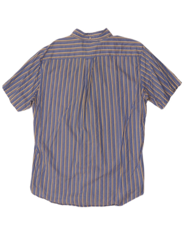 Gant Chemise à manches courtes pour hommes, coupe régulière, grand coton rayé bleu