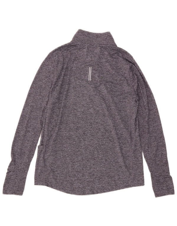 Nike Womens Dri Fit Pullover Tracksuit Top UK 10 Small Grey Flecked