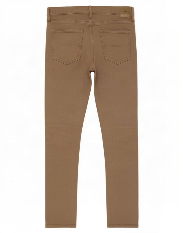 Marks & Spencer Mens Slim Fit Casual Trousers W34 L33 Beige Cotton