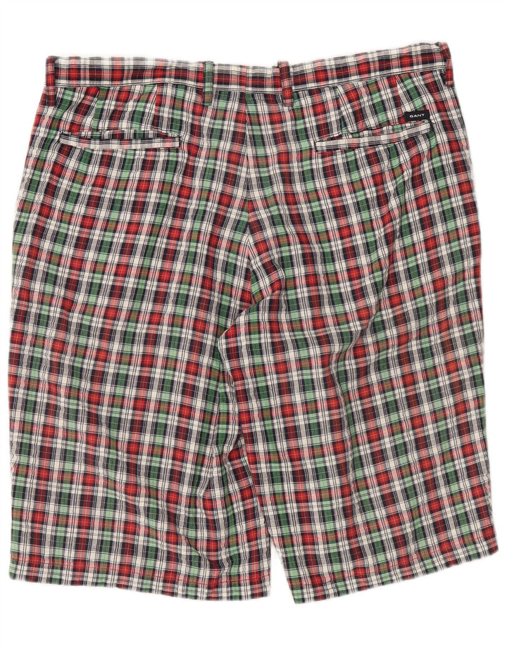 GANT Mens Chino Shorts W35 Large Multicoloured Plaid Cotton