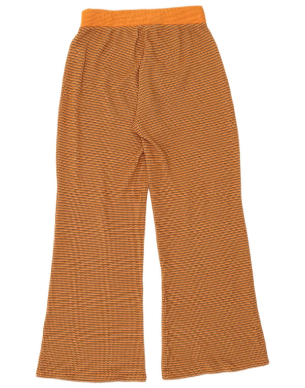Zara Womens Knit Flare Tracksuit Trousers UK 12 Medium Orange Striped