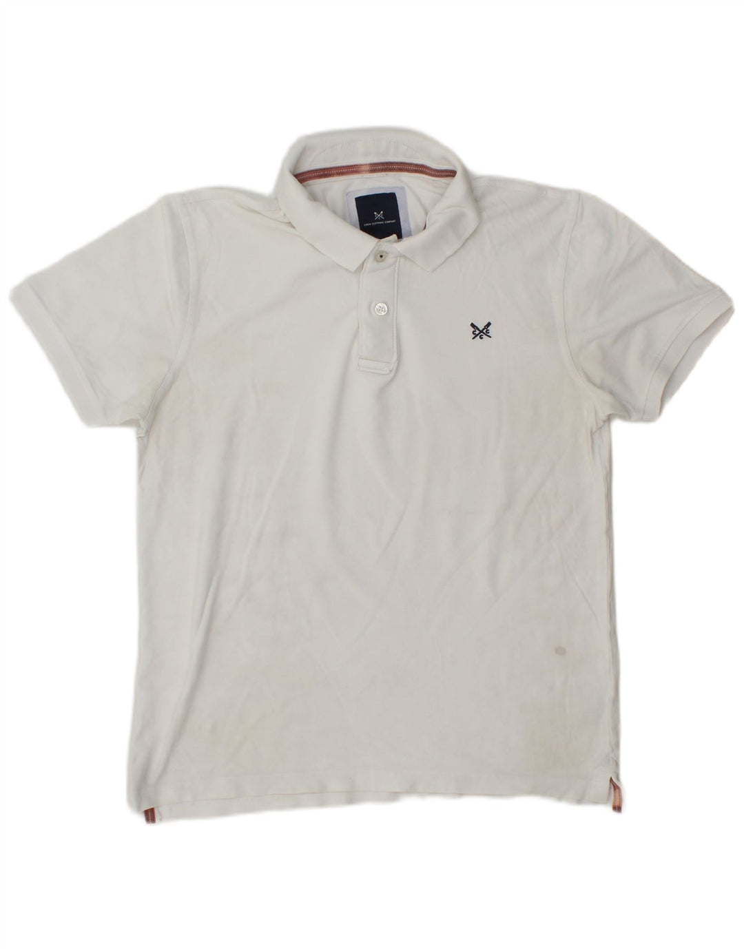 Crew Clothing Mens Polo Shirt Medium White Cotton