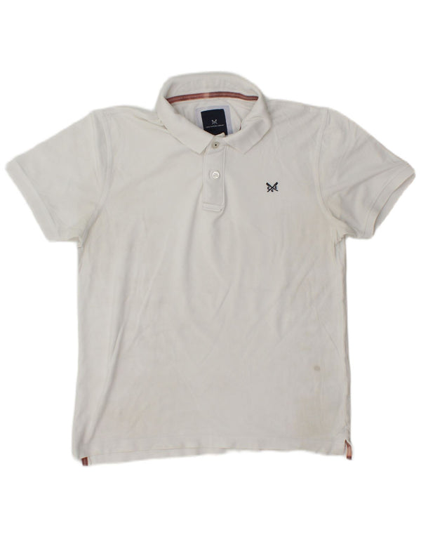Crew Clothing Mens Polo Shirt Medium White Cotton