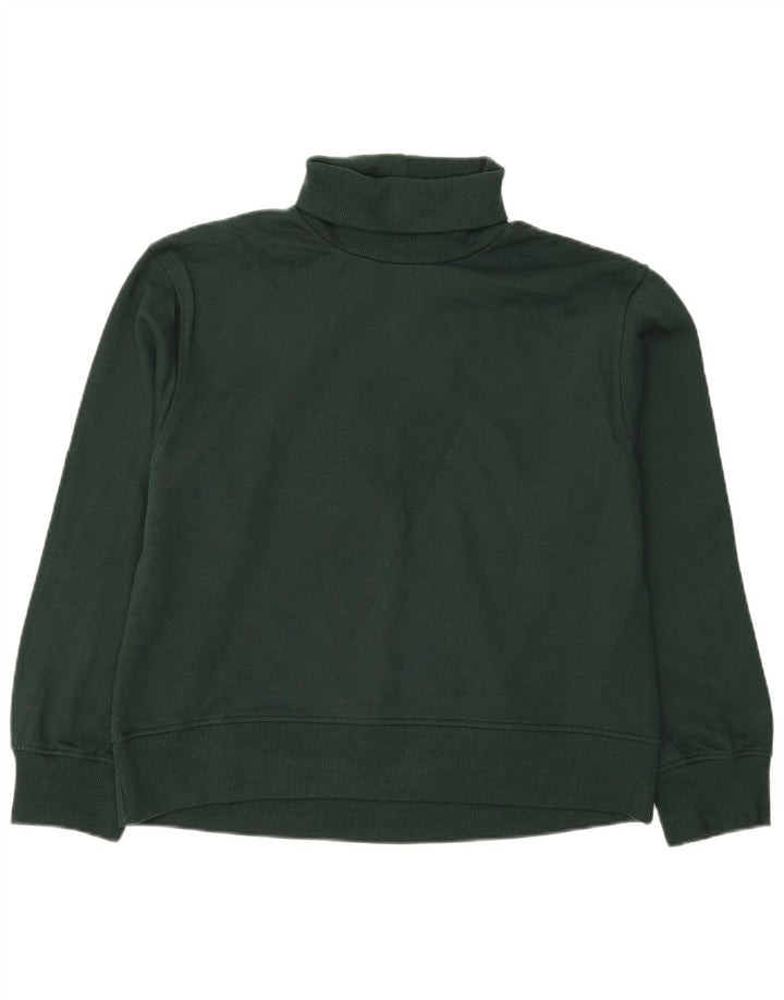 Suéter feminino ZARA com gola redonda e algodão verde médio 14