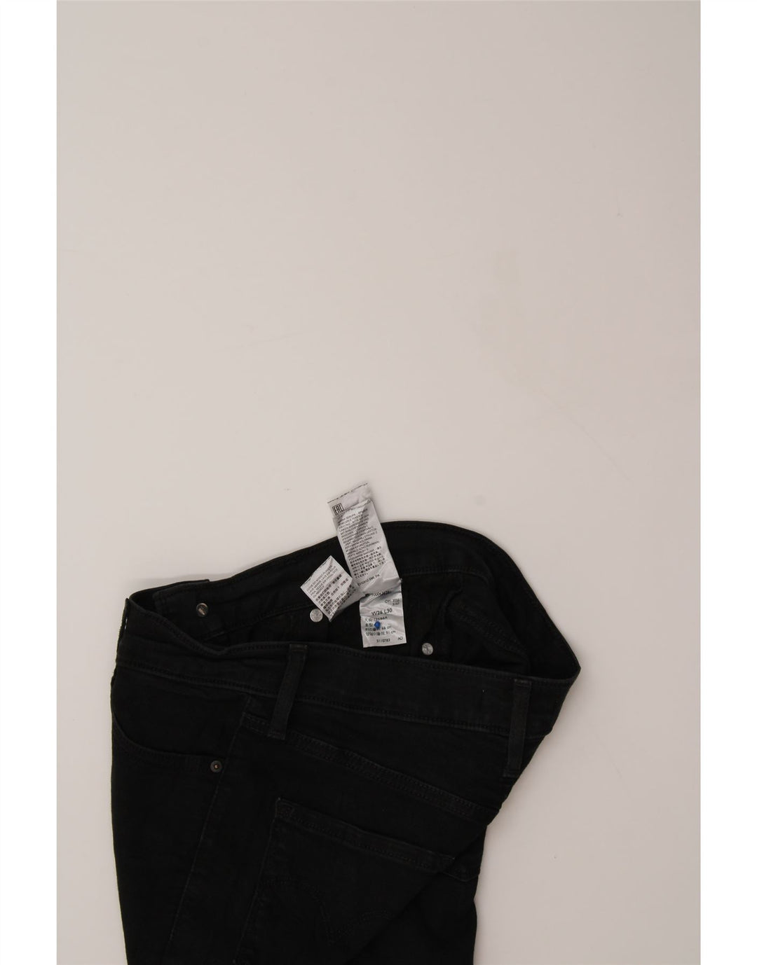 LEVI'S Womens Shaping Straight Jeans W26 L27 Black Cotton Vintage Levi's and Second-Hand Levi's from Messina Hembry 